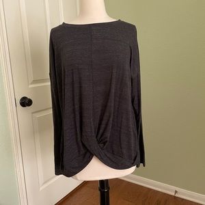 NWOT Comfy Log Sleeve Grey Shirt Sz L